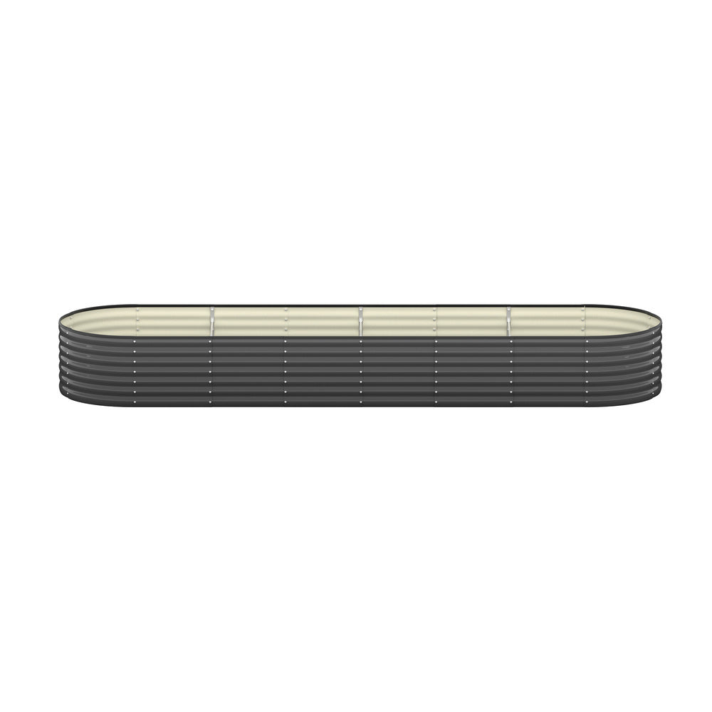 Livsip Raised Garden Bed 320X80X56cm Galvanised Steel 2pcs