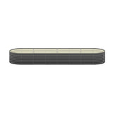 Livsip Raised Garden Bed 320X80X56cm Galvanised Steel 2pcs - Side View