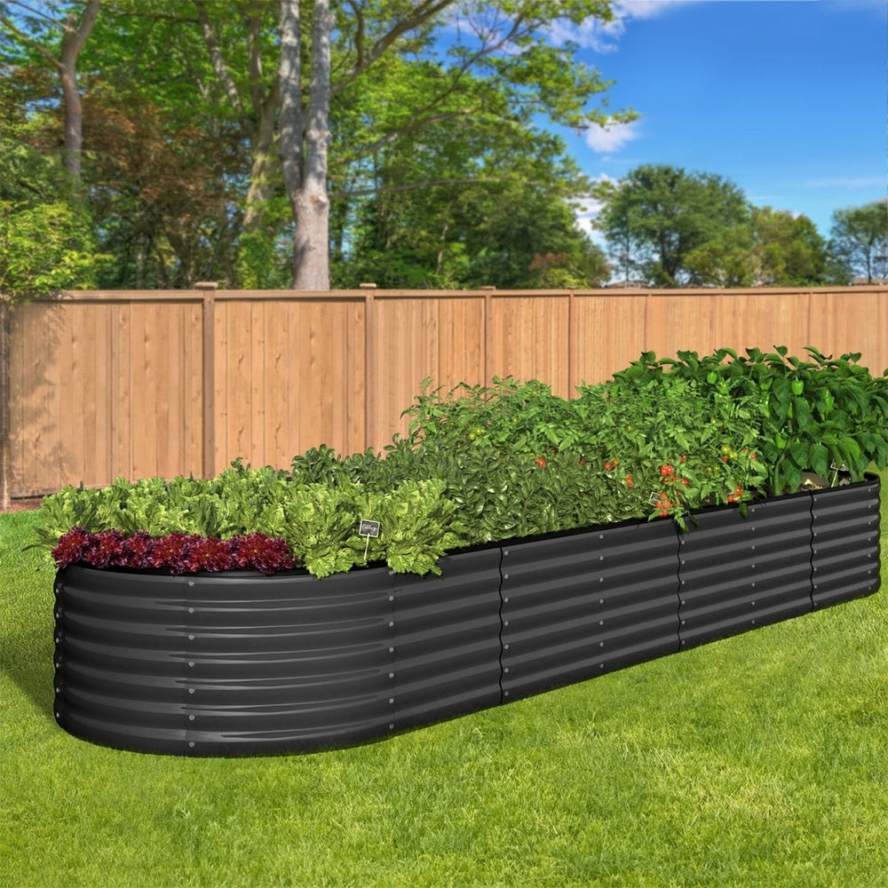 Livsip Raised Garden Bed 320X80X56cm Galvanised Steel 2pcs