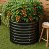 Livsip Garden Bed 80x68cm Galvanised Steel Round - Low Angle