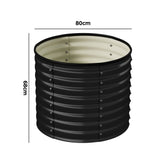 Livsip Garden Bed 80x68cm Galvanised Steel Round - Side View