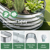 Green Fingers Raised Garden Bed Galvanised Oval Metal Planter Box Large Outdoor 120x60x30cm Silver - Extra Image