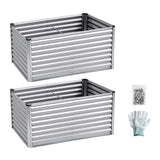 Green Fingers Raised Garden Bed 2 in 1 Modular Galvanised Planter Box Rust Resistant 240x80x60cm - Side View