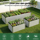Green Fingers Raised Garden Bed 2 in 1 Modular Galvanised Planter Box Rust Resistant 240x80x60cm - Top-Down View
