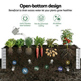 Green Fingers Raised Garden Bed 2 in 1 Modular Galvanised Planter Box Rust Resistant 240x80x60cm - Low Angle
