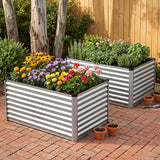 Green Fingers Raised Garden Bed 2 in 1 Modular Galvanised Planter Box Rust Resistant 240x80x60cm - Extra Image
