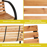 Gardeon Outdoor Garden Bench Seat 120cm Wooden Steel 2 Seater Patio Furniture Natural - 45-Degree Angle
