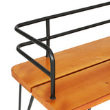 Gardeon Outdoor Garden Bench Seat 122cm Wooden Steel 3 Seater Patio Furniture - Side View