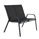 Gardeon Garden Bench Seat Steel Outdoor Patio Park Lounge Backyard Chair Black - Top-Down View