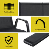 Gardeon Garden Bench Seat Steel Outdoor Patio Park Lounge Backyard Chair Black - Rear View