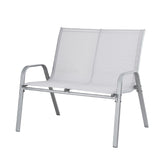 Gardeon Garden Bench Seat Steel Outdoor Patio Park Lounge Backyard Chair Grey - Front View