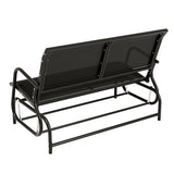 Gardeon Outdoor Garden Bench Seat Swing Glider Rocking 2 Seater Patio Furniture Black - Side View