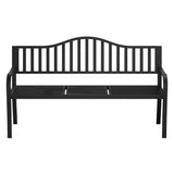 Gardeon Outdoor Garden Bench Seat Loveseat Steel Foldable Table Patio Furniture Black - Side View