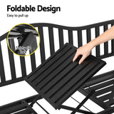 Gardeon Outdoor Garden Bench Seat Loveseat Steel Foldable Table Patio Furniture Black - Rear View