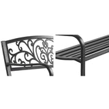 Gardeon Outdoor Garden Bench Seat Steel Outdoor Furniture 3 Seater Park Black - Side View