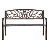 Gardeon Outdoor Garden Bench Seat Steel Outdoor Furniture 3 Seater Park Bronze - Side View
