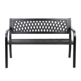 Gardeon Outdoor Garden Bench Seat Steel Outdoor Furniture 2 Seater Park Black - Side View