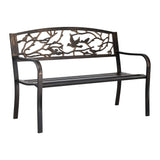 Gardeon Outdoor Bench Seat Garden Steel Outdoor Furniture 3 Seater Park Bronze - Top-Down View