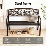 Gardeon Outdoor Bench Seat Garden Steel Outdoor Furniture 3 Seater Park Bronze - 45-Degree Angle