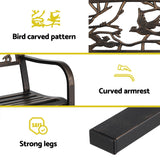Gardeon Outdoor Bench Seat Garden Steel Outdoor Furniture 3 Seater Park Bronze - Rear View