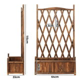 Livsip Wooden Raised Garden Bed with Trellis 64x28.5x115cm - Top-Down View