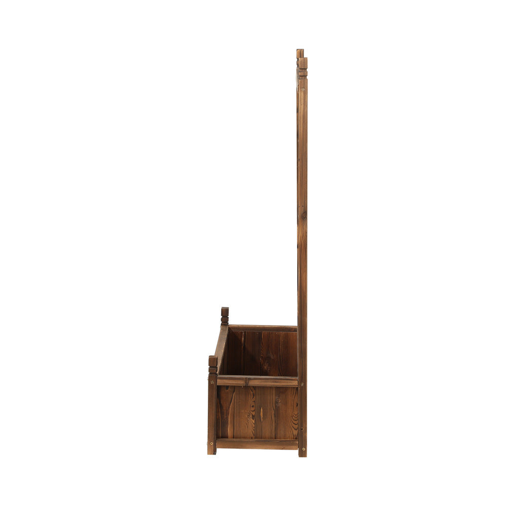 Livsip Wooden Raised Garden Bed with Trellis 64x28.5x115cm