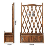Livsip 2pc Wooden Raised Garden Bed with Trellis 64x28.5x115cm - Rear View