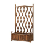 Livsip 2pc Wooden Raised Garden Bed with Trellis 64x28.5x115cm - Top-Down View