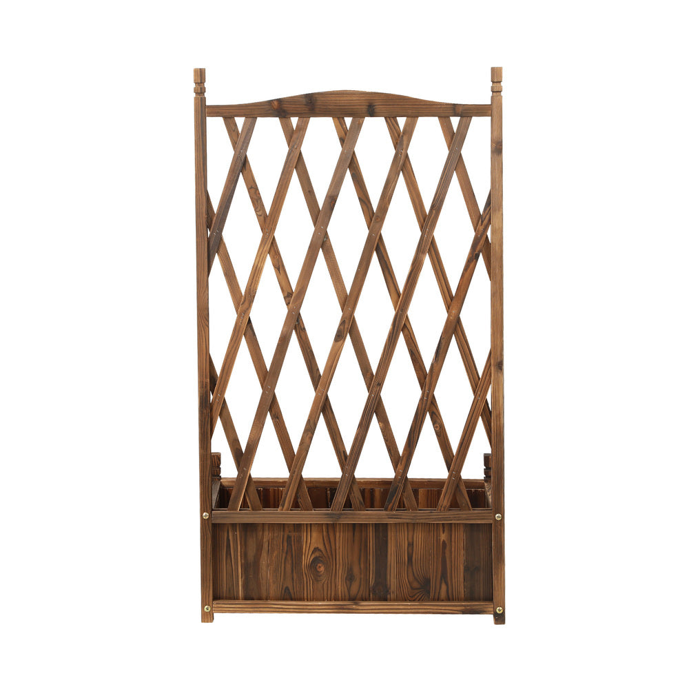 Livsip 2pc Wooden Raised Garden Bed with Trellis 64x28.5x115cm