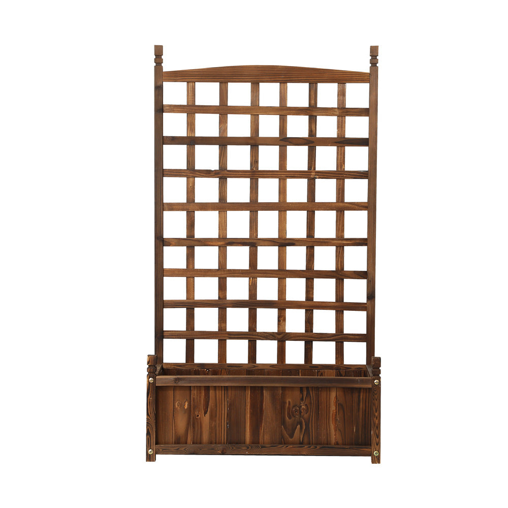 Livsip Wooden Garden Bed with Trellis 64x28.5x115cm