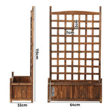 Livsip Wooden Garden Bed with Trellis 64x28.5x115cm - Side View