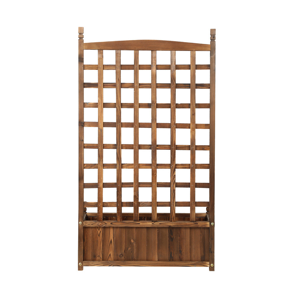 Livsip Wooden Garden Bed with Trellis 64x28.5x115cm