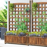Livsip 2pc Wooden Garden Bed with Trellis 64x28.5x115cm