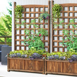 Livsip 2pc Wooden Garden Bed with Trellis 64x28.5x115cm - Front View
