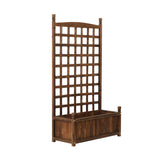 Livsip 2pc Wooden Garden Bed with Trellis 64x28.5x115cm