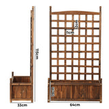 Livsip 2pc Wooden Garden Bed with Trellis 64x28.5x115cm