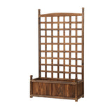 Livsip 2pc Wooden Garden Bed with Trellis 64x28.5x115cm