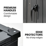 PLANTCRAFT Triple Steel Wheelie Garbage Bin Storage Shed, Enclosure with 3 Opening Doors - 45-Degree Angle