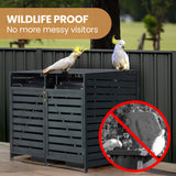 PlantCraft Double Wood Wheelie Bins Storage Shed, 2 Door Garbage Rubbish Bin Enclosure - Top-Down View