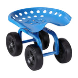 Gardeon Garden Seat 360 Swivel Rolling Adjustable Height Work Scooter Cart Wheels Heavy Duty 150kg - Low Angle