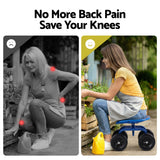 Gardeon Garden Seat 360 Swivel Rolling Adjustable Height Work Scooter Cart Wheels Heavy Duty 150kg - Top-Down View