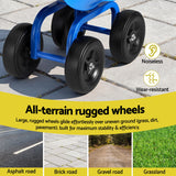 Gardeon Garden Seat 360 Swivel Rolling Adjustable Height Work Scooter Cart Wheels Heavy Duty 150kg - 45-Degree Angle