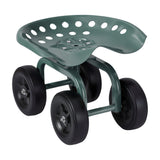 Gardeon Garden Seat 360 Swivel Rolling Adjustable Height Work Scooter Cart Wheels Heavy Duty 150kg - Low Angle