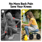 Gardeon Garden Seat 360 Swivel Rolling Adjustable Height Work Scooter Cart Wheels Heavy Duty 150kg - Top-Down View