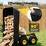 Gardeon Garden Cart Dump Utility Wagon 270kg 2in1 Handle Tractor Trolley 110L with 10in Tyres - Top-Down View