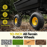 Gardeon Garden Cart Dump Utility Wagon 270kg 2in1 Handle Tractor Trolley 110L with 10in Tyres - 45-Degree Angle