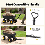 Gardeon Garden Cart Dump Utility Wagon 270kg 2in1 Handle Tractor Trolley 110L with 10in Tyres