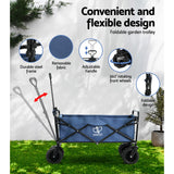 Gardeon Garden Cart Folding 120kg Trolley Camping Wagon Barrow Outdoor Beach - Top-Down View