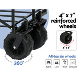 Gardeon Garden Cart Folding 120kg Trolley Camping Wagon Barrow Outdoor Beach - 45-Degree Angle