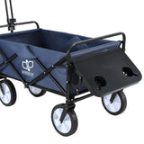 Gardeon Garden Cart with Cup Holders Blue - Side View